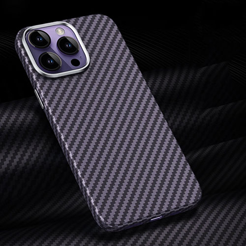 Luxury Carbon Fiber Twill Soft Case T01 for Apple iPhone 16 Pro Purple