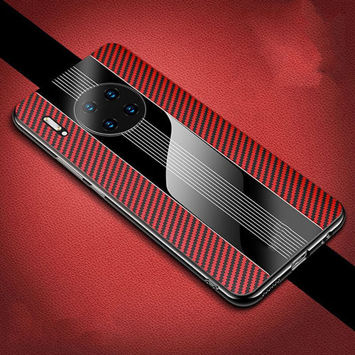 Luxury Carbon Fiber Twill Soft Case T01 for Huawei Mate 30 5G Red