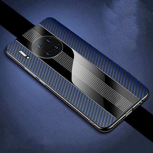 Luxury Carbon Fiber Twill Soft Case T01 for Huawei Mate 30 Pro Blue