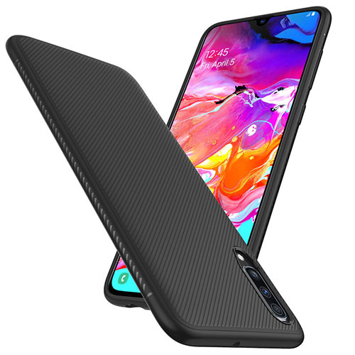 Luxury Carbon Fiber Twill Soft Case T02 for Samsung Galaxy A70S Black