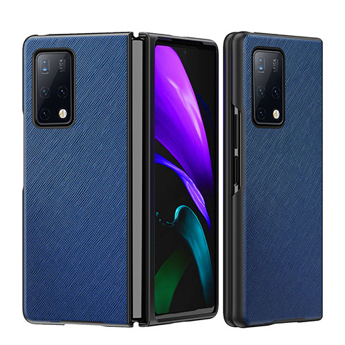 Luxury Leather Matte Finish and Plastic Back Cover Case B01H for Huawei Mate X2 Blue