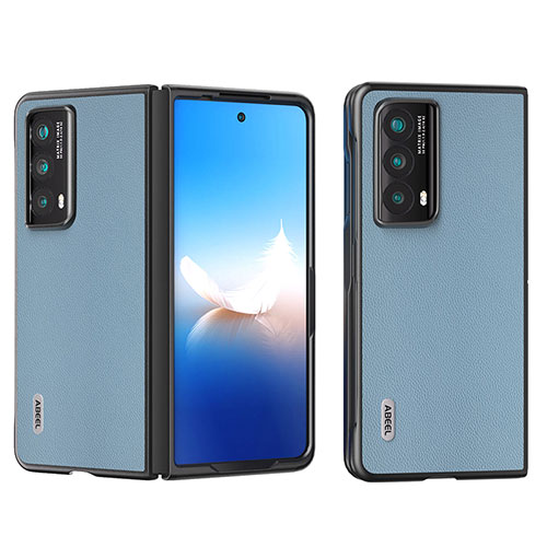 Luxury Leather Matte Finish and Plastic Back Cover Case B10H for Huawei Honor Magic Vs2 5G Sky Blue