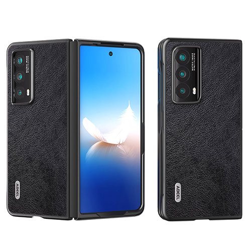 Luxury Leather Matte Finish and Plastic Back Cover Case B12H for Huawei Honor Magic Vs2 5G Black