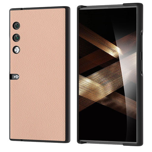 Luxury Leather Matte Finish and Plastic Back Cover Case B12H for Huawei Honor V Purse 5G Khaki