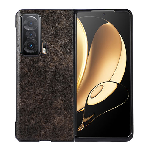 Luxury Leather Matte Finish and Plastic Back Cover Case BH2 for Huawei Honor Magic V 5G Bronze