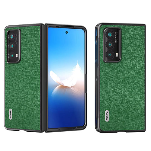 Luxury Leather Matte Finish and Plastic Back Cover Case BH5 for Huawei Honor Magic Vs2 5G Green