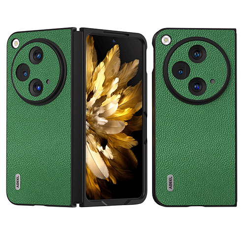 Luxury Leather Matte Finish and Plastic Back Cover Case BH6 for Oppo Find N3 5G Green