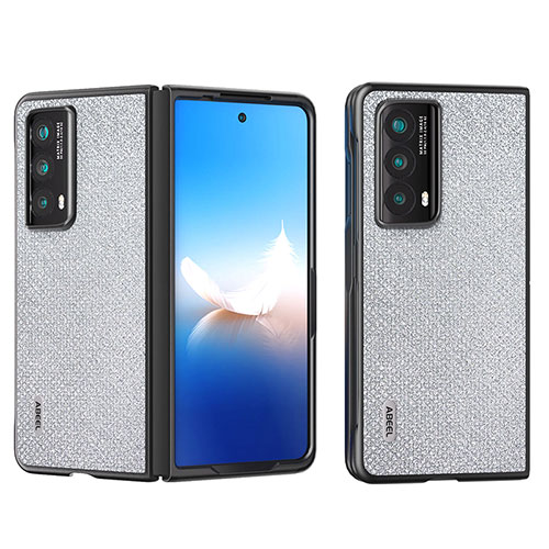 Luxury Leather Matte Finish and Plastic Back Cover Case BH8 for Huawei Honor Magic Vs2 5G Gray