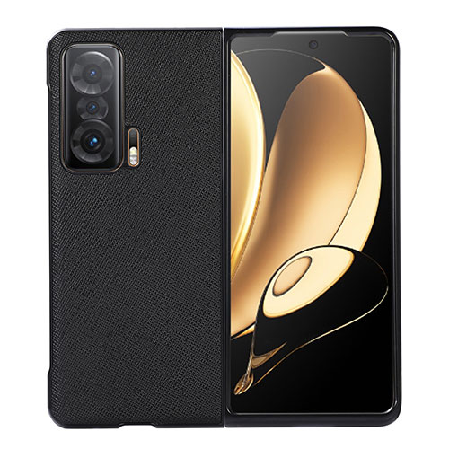 Luxury Leather Matte Finish and Plastic Back Cover Case BH9 for Huawei Honor Magic V 5G Black