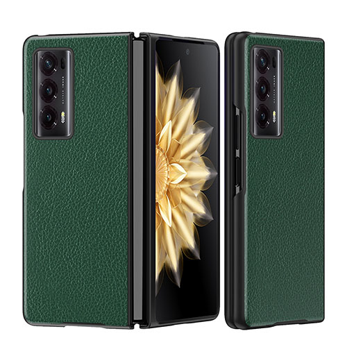 Luxury Leather Matte Finish and Plastic Back Cover Case GS1 for Huawei Honor Magic V2 Ultimate 5G Green