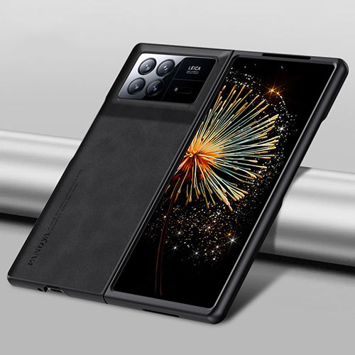 Luxury Leather Matte Finish and Plastic Back Cover Case L05 for Xiaomi Mix Fold 3 5G Black