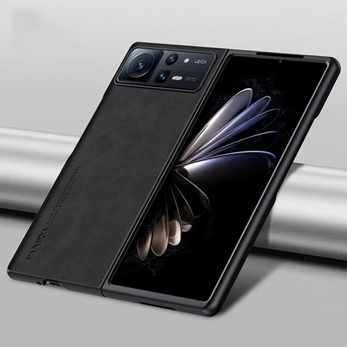 Luxury Leather Matte Finish and Plastic Back Cover Case S10 for Xiaomi Mix Fold 2 5G Black