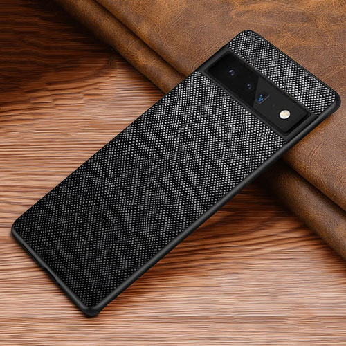 Luxury Leather Matte Finish and Plastic Back Cover Case TB1 for Google Pixel 6 Pro 5G Black