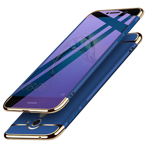 Luxury Metal Frame and Plastic Back Case for Huawei Y7 Prime Blue