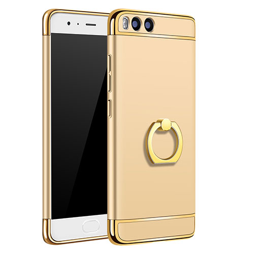 Luxury Metal Frame and Plastic Back Case with Finger Ring Stand for Xiaomi Mi 6 Gold