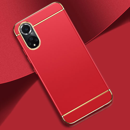 Luxury Metal Frame and Plastic Back Cover Case for Huawei Honor 50 5G Red