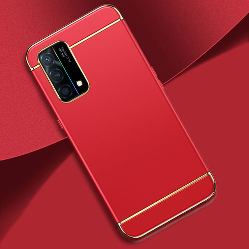 Luxury Metal Frame and Plastic Back Cover Case for Oppo K9 5G Red