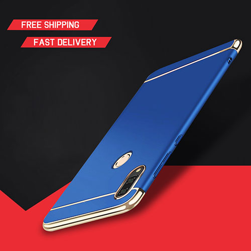 Luxury Metal Frame and Plastic Back Cover Case M01 for Huawei Enjoy 9 Plus Blue