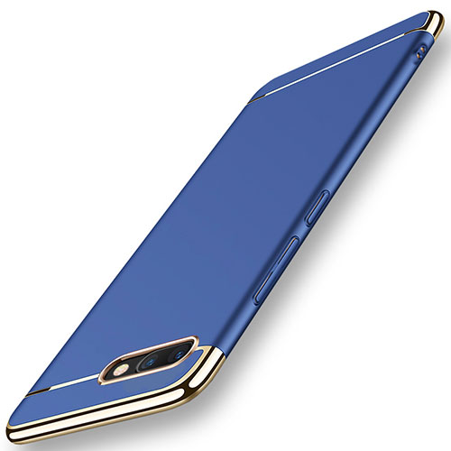 Luxury Metal Frame and Plastic Back Cover Case M01 for Huawei Honor V10 Blue