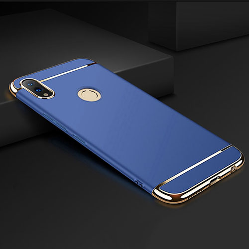 Luxury Metal Frame and Plastic Back Cover Case M01 for Huawei Honor V10 Lite Blue