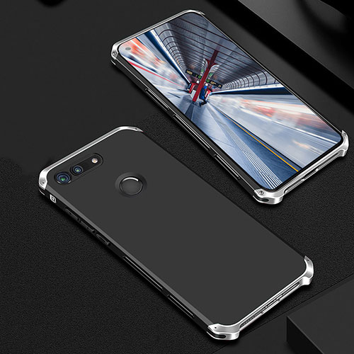 Luxury Metal Frame and Plastic Back Cover Case M01 for Huawei Honor V20 Silver