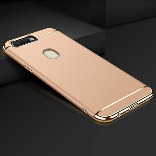 Luxury Metal Frame and Plastic Back Cover Case M01 for Oppo A7 Gold