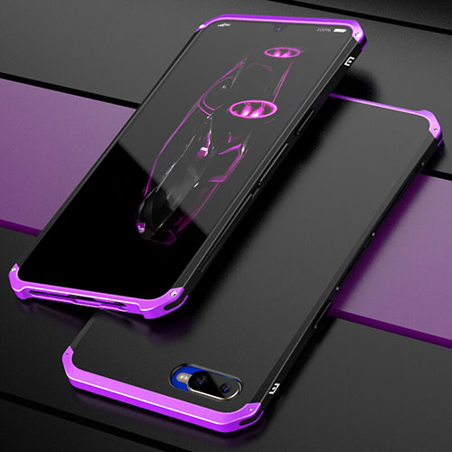 Luxury Metal Frame and Plastic Back Cover Case M01 for Oppo K1 Purple