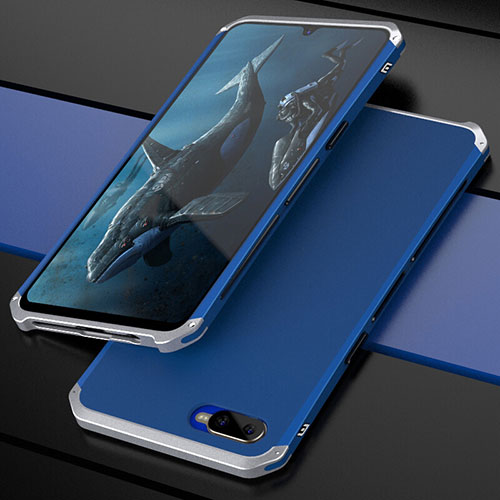 Luxury Metal Frame and Plastic Back Cover Case M01 for Oppo R17 Neo Sky Blue