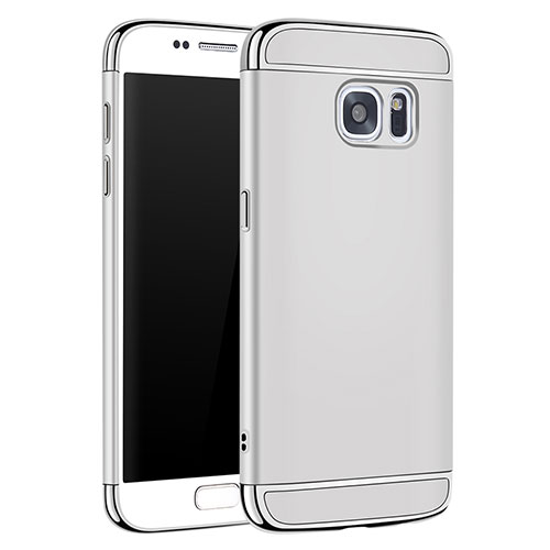 Luxury Metal Frame and Plastic Back Cover Case M01 for Samsung Galaxy S7 G930F G930FD Silver