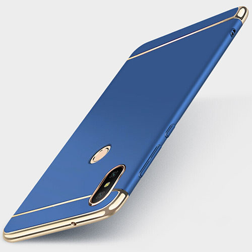 Luxury Metal Frame and Plastic Back Cover Case M01 for Xiaomi Redmi 6 Pro Blue