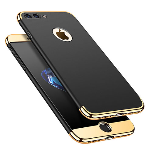 Luxury Metal Frame and Plastic Back Cover Case M02 for Apple iPhone 8 Plus Black