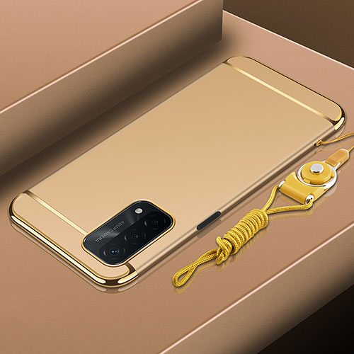 Luxury Metal Frame and Plastic Back Cover Case P01 for OnePlus Nord N200 5G Gold