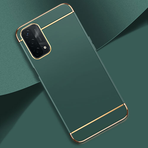 Luxury Metal Frame and Plastic Back Cover Case P02 for Oppo A54 5G Midnight Green