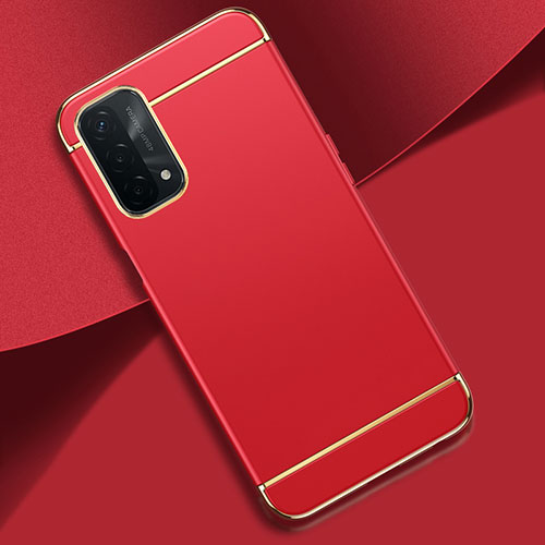 Luxury Metal Frame and Plastic Back Cover Case P02 for Oppo A54 5G Red