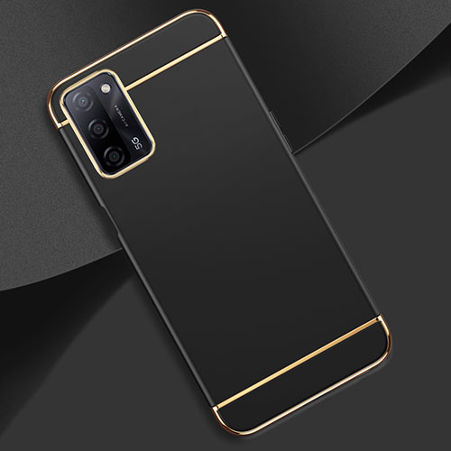 Luxury Metal Frame and Plastic Back Cover Case P02 for Oppo A55 5G Black