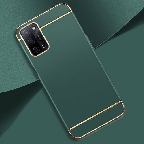 Luxury Metal Frame and Plastic Back Cover Case P02 for Oppo A55 5G Midnight Green