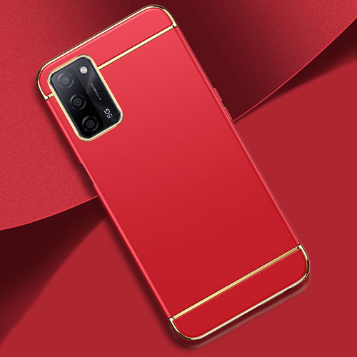 Luxury Metal Frame and Plastic Back Cover Case P02 for Oppo A55 5G Red