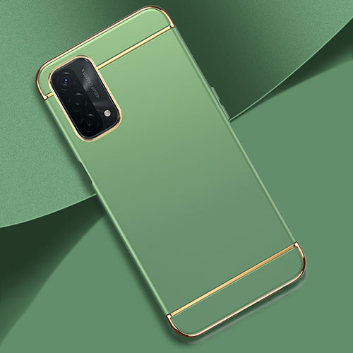 Luxury Metal Frame and Plastic Back Cover Case P02 for Oppo A74 5G Matcha Green