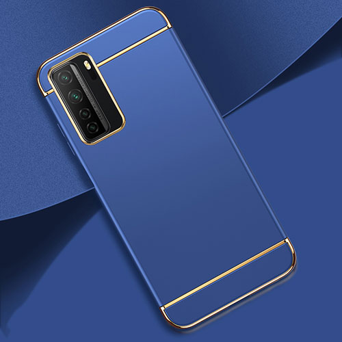 Luxury Metal Frame and Plastic Back Cover Case T01 for Huawei Nova 7 SE 5G Blue