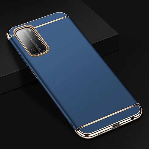 Luxury Metal Frame and Plastic Back Cover Case T02 for Huawei Nova 7 SE 5G Blue