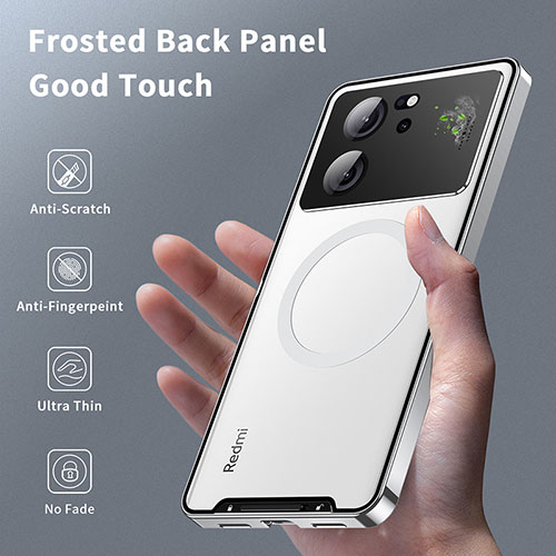 Luxury Metal Frame and Plastic Back Cover Case with Mag-Safe Magnetic LK2 for Xiaomi Redmi K60 Ultra 5G Silver