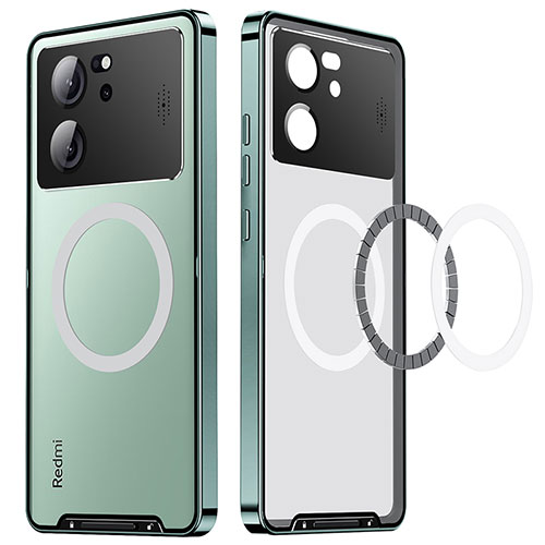 Luxury Metal Frame and Plastic Back Cover Case with Mag-Safe Magnetic LK3 for Xiaomi Redmi K60 Ultra 5G Green