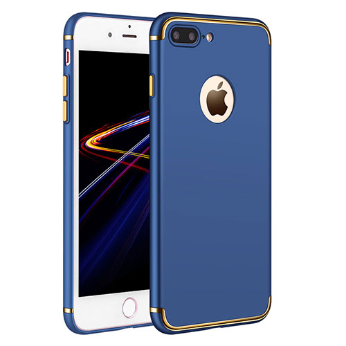 Luxury Metal Frame and Plastic Back Cover F02 for Apple iPhone 7 Plus Blue