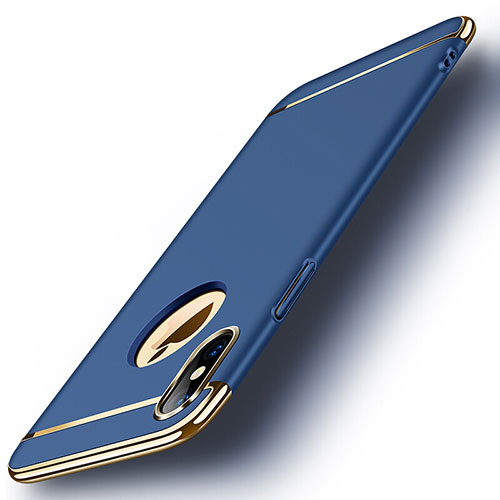 Luxury Metal Frame and Plastic Back Cover for Apple iPhone Xs Blue