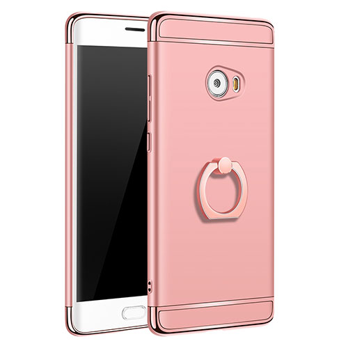 Luxury Metal Frame and Plastic Back Cover with Finger Ring Stand for Xiaomi Mi Note 2 Special Edition Rose Gold