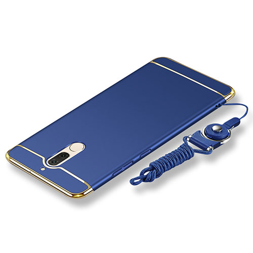 Luxury Metal Frame and Plastic Back Cover with Lanyard for Huawei G10 Blue