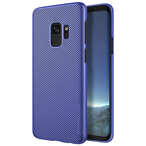 Mesh Hole Hard Rigid Case Back Cover for Samsung Galaxy S9 Blue