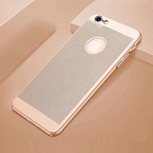 Mesh Hole Hard Rigid Snap On Case Cover for Apple iPhone 6 Gold