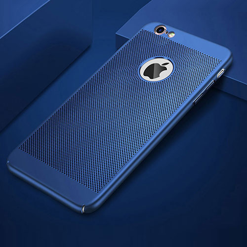 Mesh Hole Hard Rigid Snap On Case Cover for Apple iPhone 6 Plus Blue