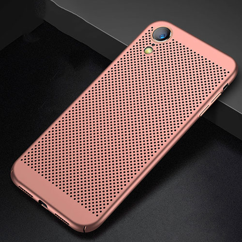 Mesh Hole Hard Rigid Snap On Case Cover for Apple iPhone XR Rose Gold